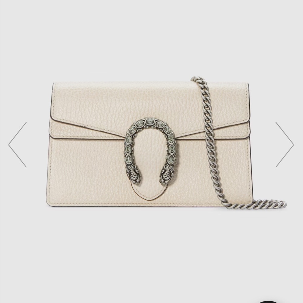 GUCCI DIONYSUS SUPER MINI LEATHER BAG- WHITE LEATHER